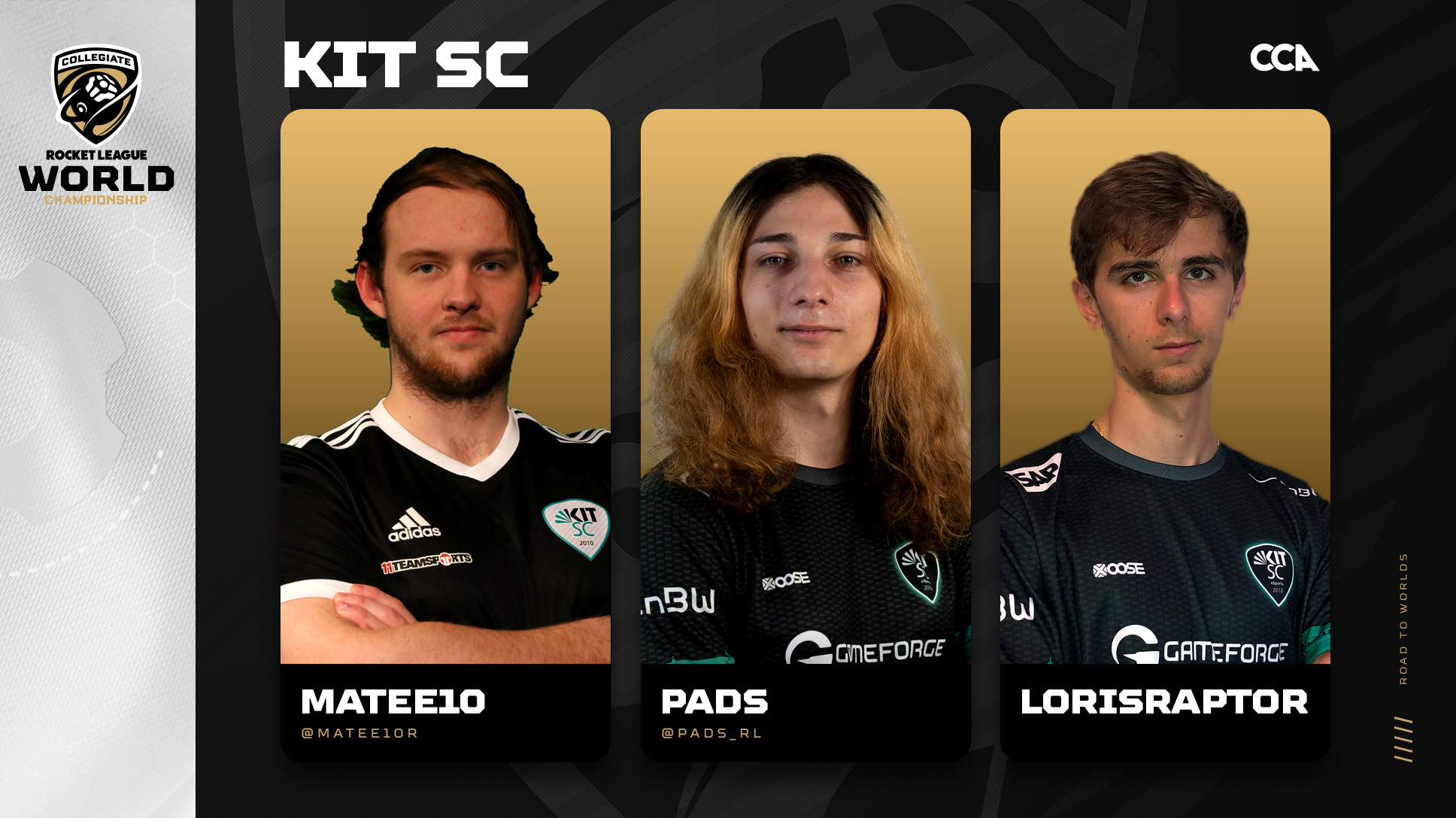 KIT SC Road to Worlds header with images of Matee10, Pads, and LorisRaptor